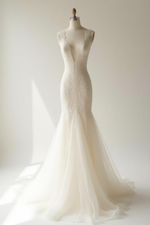 Custom lace bridal gown