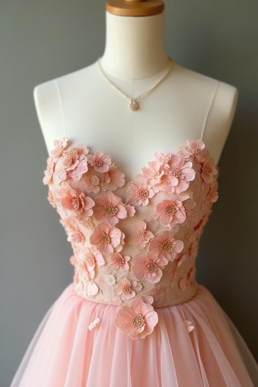 Cocktail dress with floral appliqué