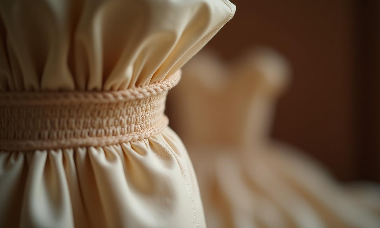 Close-up of bespoke dressmaking