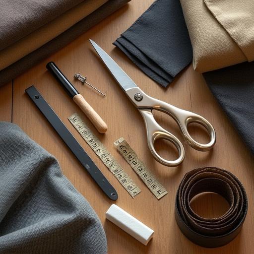 Tailoring tools and fabric